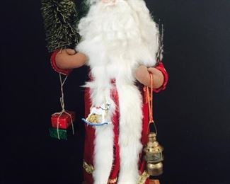 Victorian Father Christmas, signed by artist Lynn Haney 1989, a timeless holiday collectible.