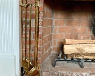 Brass Fireplace Set