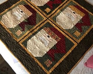Santa quilt unique and hand pieced