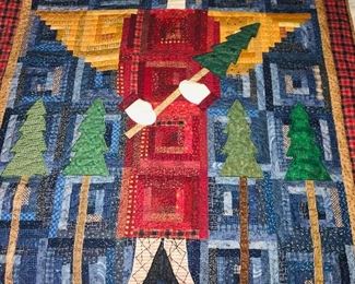 Small hand pieced Angel Holiday quilt