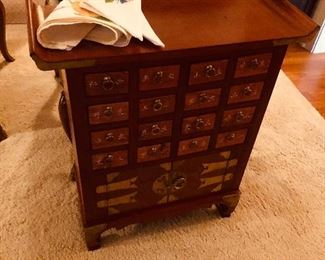 Several unique brass trimmed chests