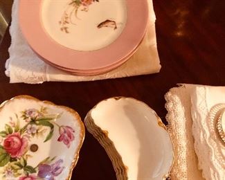 Bone dishes. Antique fish plates.