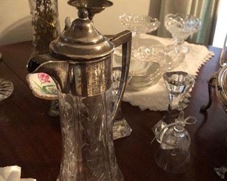 Victorian cut glass water or wine