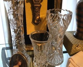 Cut glass vases