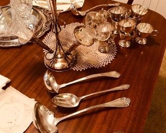 Just in time for your next event. Large silver plate serving pieces and punch cups