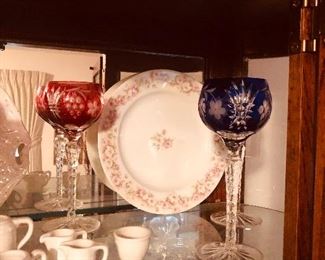 Cut and etched glass in festive colors