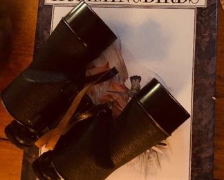 Oversized book on Hummingbirds and a pair of great vintage binoculars