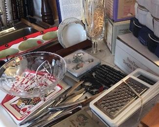 Kitchen counters are filled with goodies