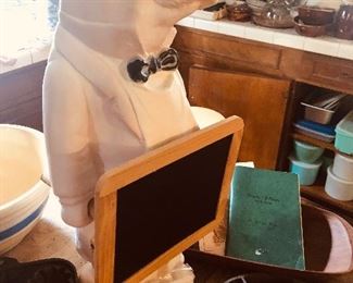 He is a fun kitchen addition. Chef pig and his blackboard