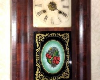 Very nice late 1800’s empire style clock with original glass panel.  