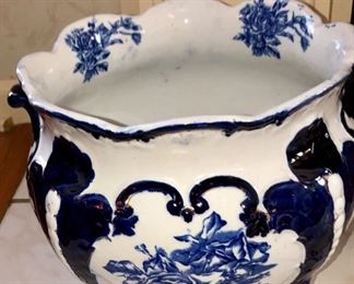 Antique French blue and white  jardinière 