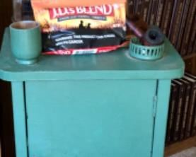 Pipe stand and smoking table painted. 