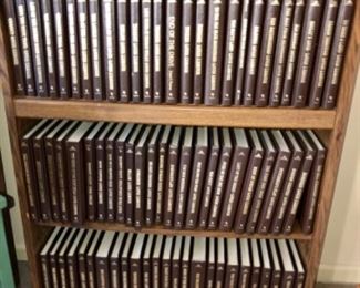 complete collection of hardback Louis Lamoure western novels. Bookcase 