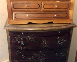 painted chest, knife case