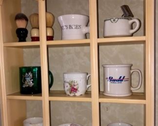 collection of shaving mugs