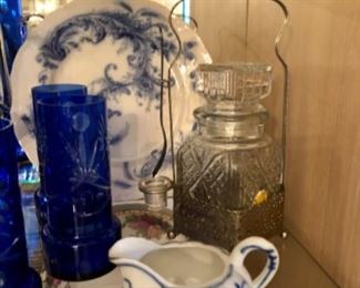 antique blue and white china creamer.  