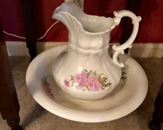 vintage pitcher and wash basin.  