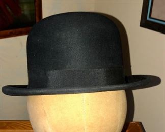 Mans antique derby hat 