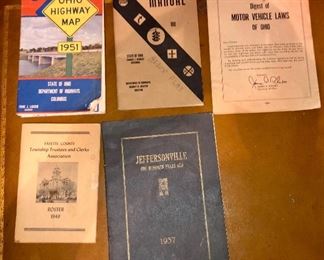 various Ohio related items including a 1937 one hundred year history of Jeffersonville Indiana 