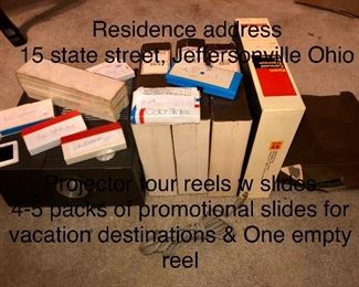 Slide show from late sixties to 1975.   The family residence 15 State Street, Jeffersonville Ohio.  The slides are from mid-century New York, Fall in the north East and Virginia.  All reels are labeled but one.  