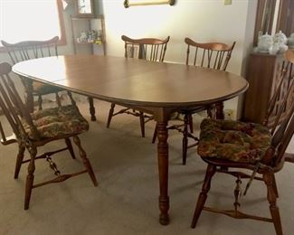 Solid wood dining table and 5 chairs
