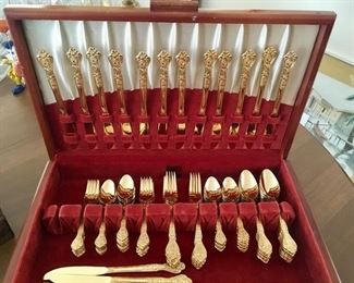 Gold plated flatware