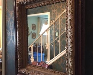 Wooden framed mirror.