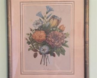 Framed floral print.
