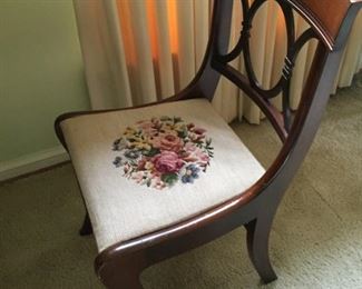 Needlepoint chair.