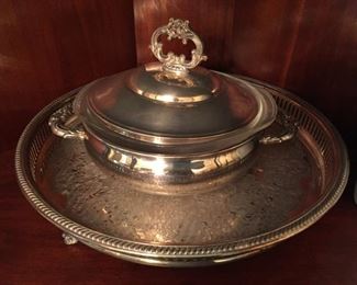 Silverplate covered dish.