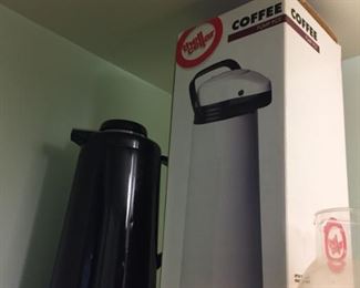 Coffee thermos.