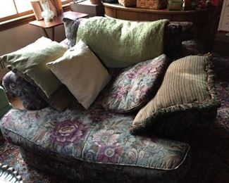 Oversize Floral Chair with Matching Ottoman.