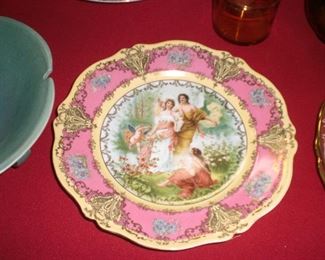 hand painted cabinet plate