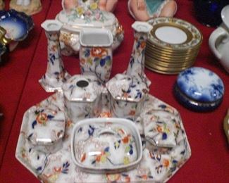 9pc. English Gaudy ironstone dresser set