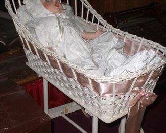 wicker doll buggy