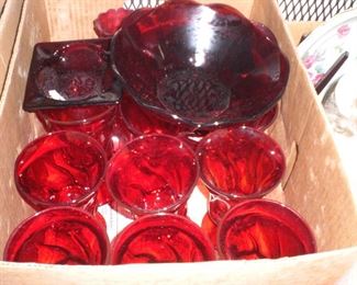 Royal Ruby and Fostoria stems