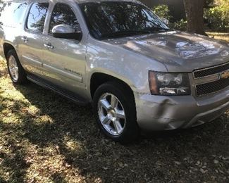 2008 Chevy Suburban LTZ - Loaded, One Family Owned-Leather-Quad Captains-Sunroof-DVD-Heated & Cooled Front and Rear Seats-Nice Car Mechanically w/125K Miles-Older Couple Owned, Has a few bumps and bruises on the outside.
FRIDAY PRICE $8,000 obo! 