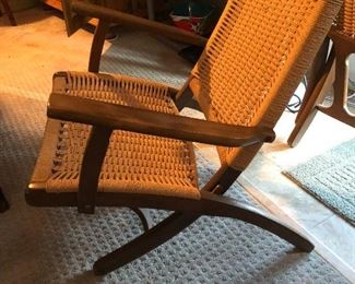 Hans Wegner-style rope chairs (2)