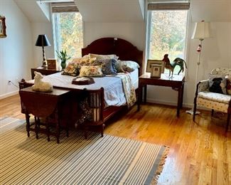 Full Size Bed with Footboard, Pair of Side Tables