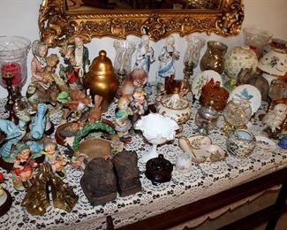 Lots of home decor - figurines, vases, candleholders, bookends, and more!!!