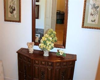 Hallway console cabinet and matching mirror