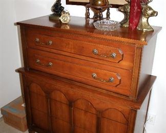 Vintage bedroom set - in great condition! - full bed with mattress, dresser with mirror, chest-of-drawers, and nightstand
