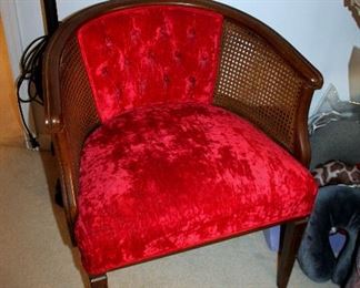 Red velvet chair