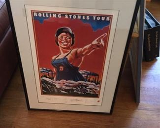 Signed Rolling Stones poster