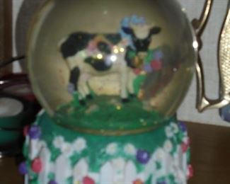 cow snow globe