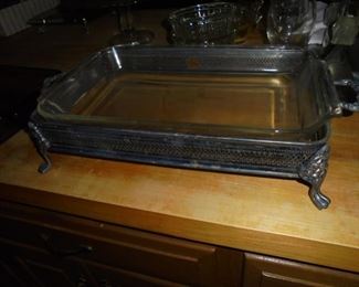 Anchor Hocking baking dish in silver server