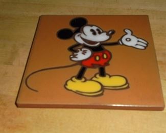 Micky mouse ceramic tile trivet (Walt Disney Productions)