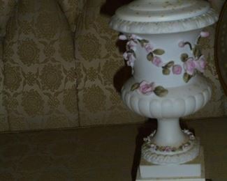 1 of 2 white flower lamps