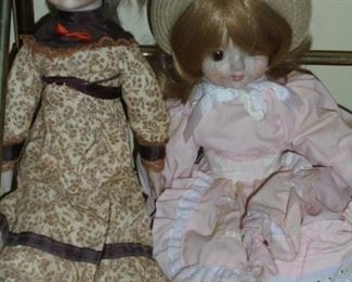 2 bisque dolls