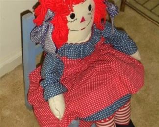 Raggedy Ann doll in chair